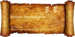 Beron Benedikta névjegykártya